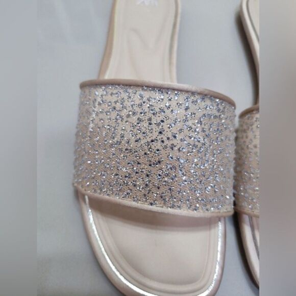 (S1) Zara Rhinestone Flat Sandals Size 10 - Picture 4 of 11